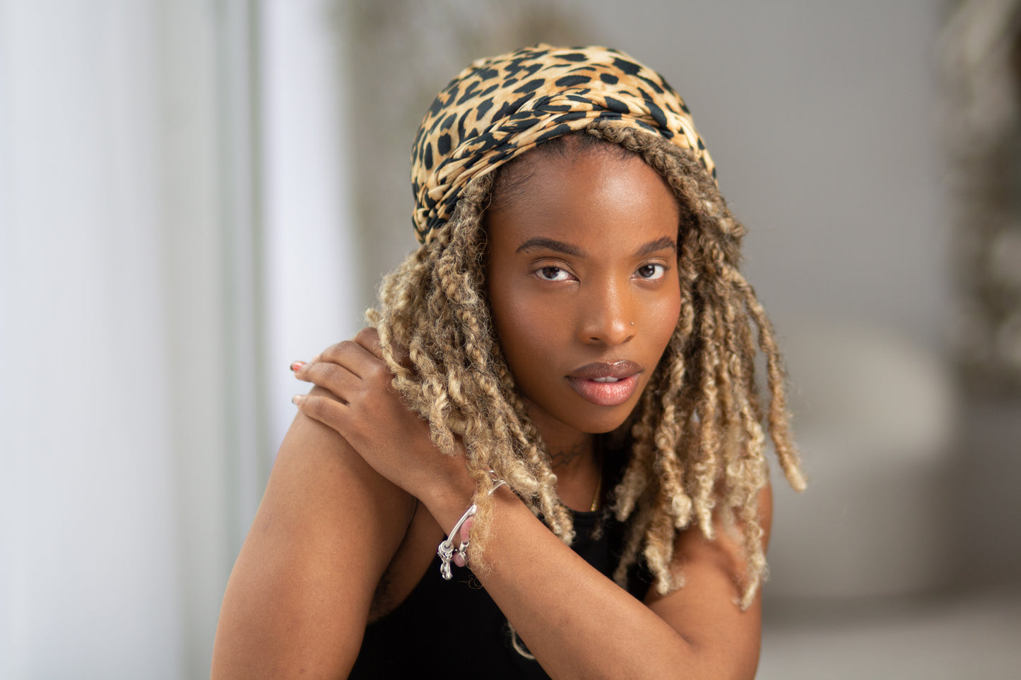 Leopard Print Braided Turban